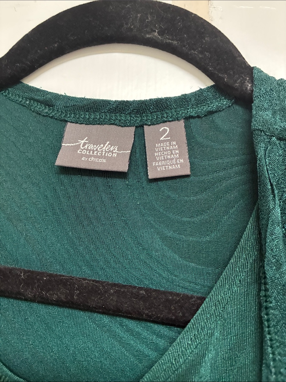 Chico's Forest Green Open-Front Travelers Textured Jacket and Tank - Picture 4 of 5